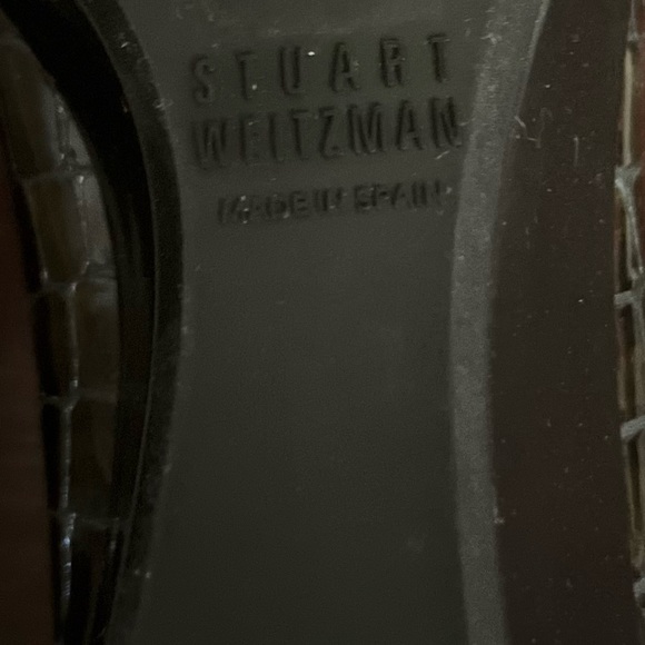 Stuart Weitzman Loafers Wedge Heel Green Embossed Crocodile Print Size 6 EUC - Picture 8 of 8